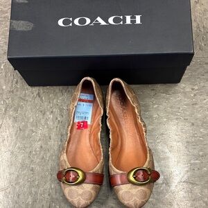 Coach Women's Stanton signature Brown and Tan Loafers Size 7